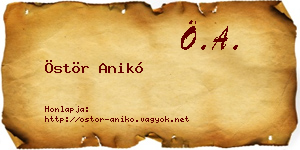 Östör Anikó névjegykártya